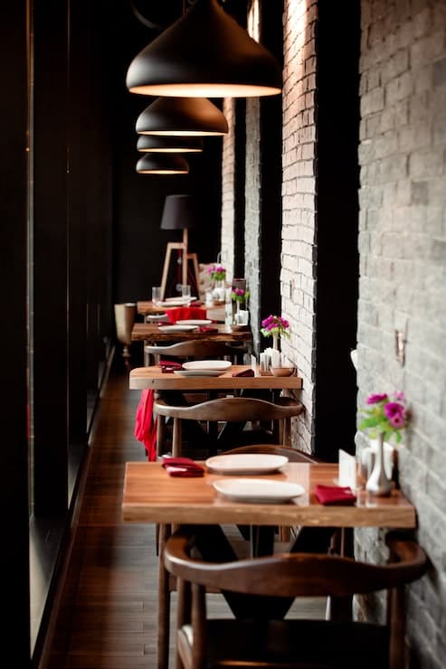 Elegantly set fine dining table